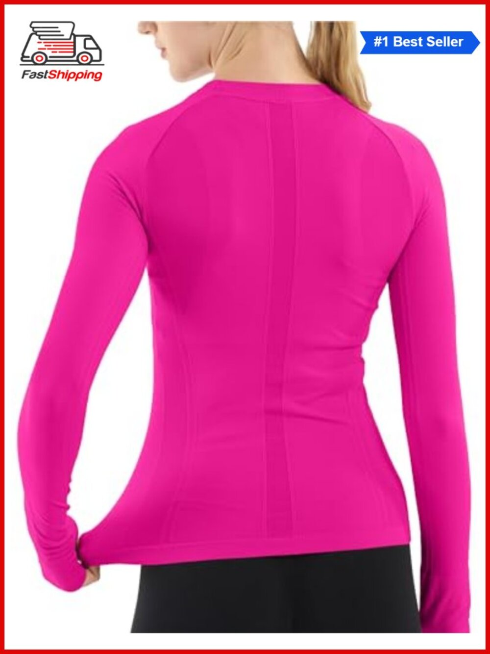 Seamless Long Sleeve Workout Top Thumb Holes Mesh Crew Neck Slim Fit